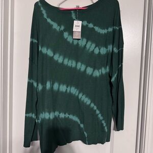 J. Jill Forest Green Tie-Dye Long Sleeve Top